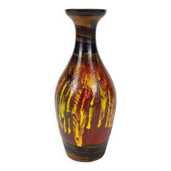 Vase Saint-Clément flammé à fine encolure