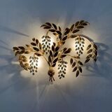 Grande applique murale Hollywood Regency en forme de feuille de palmier par Hans Kögl