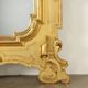 Large antique umber pine mirror from Switzerland, Italy, 19th century.