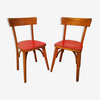 Paire de chaises formica et bois