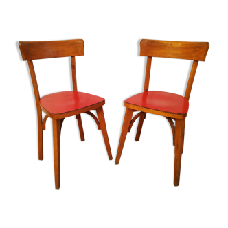 Paire de chaises formica et bois