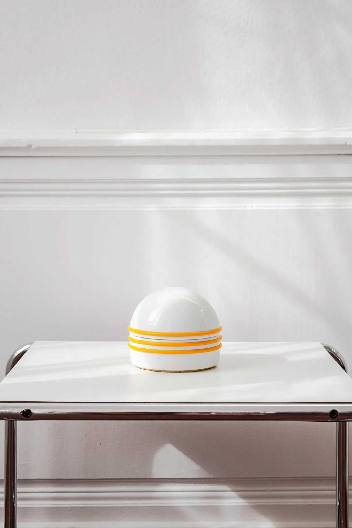 Set of vintage boxes for the bathroom, space age design, faience.