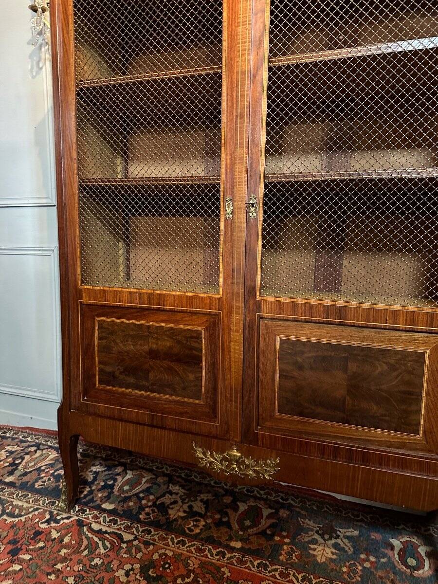 Louis XV - Louis XVI Transition Style Marquetry Bookcase