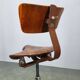 1930s Industrial Adjustable Swivel Chair with Leather Seat
