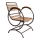 Industrial metal and wood chairs, 1950s style.