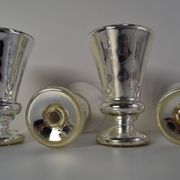 Set of six Amalgam Glass Goblets, Biedermeier, Peasant Silver, Circa 1860's.