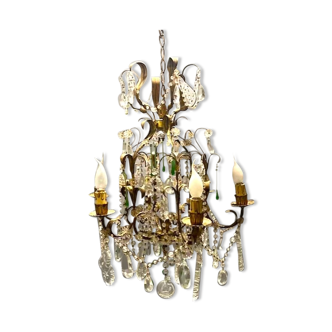Lustre italien en cristal tole, années 1960