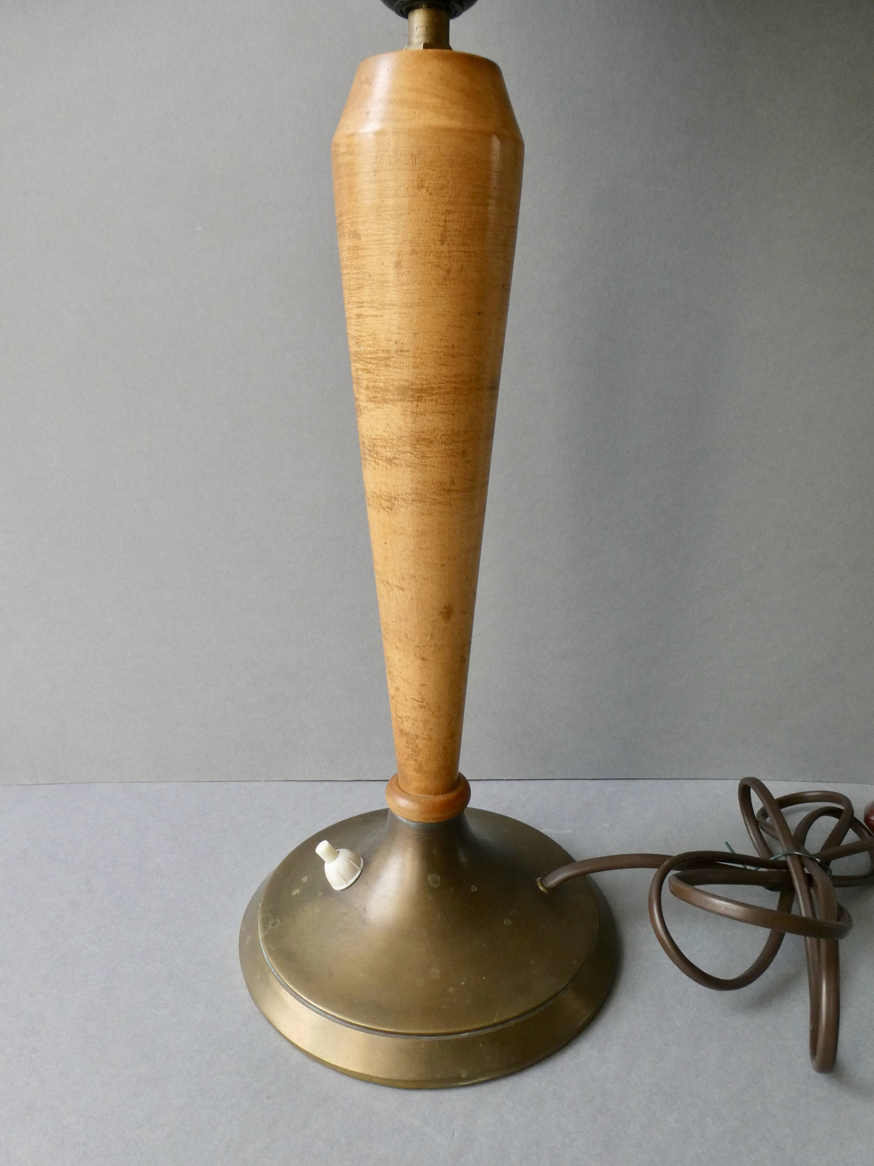 Lamp in wood, metal and opaline, Art Deco