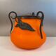 Orange glass vase, signed Val, 30s/40s