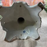 Pair of Desvres earthenware candlesticks