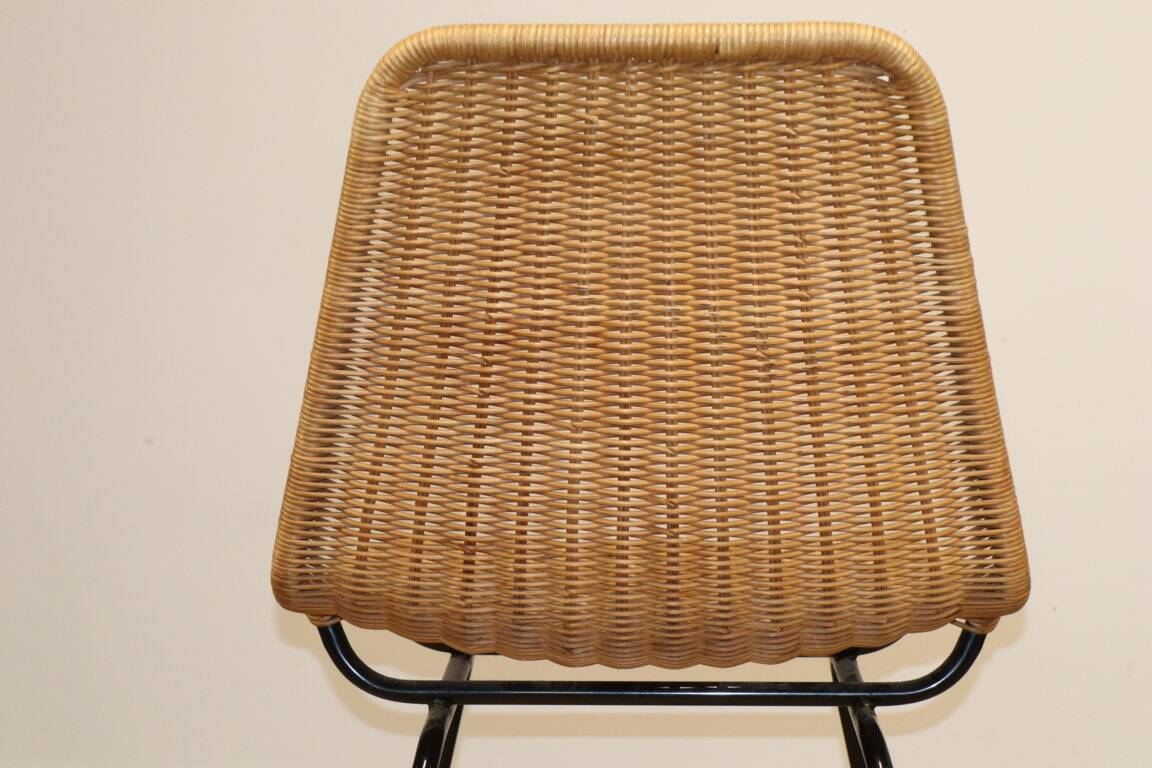 Vintage "Italia 100" model chair by Rotanhuis in woven wicker, 1950s