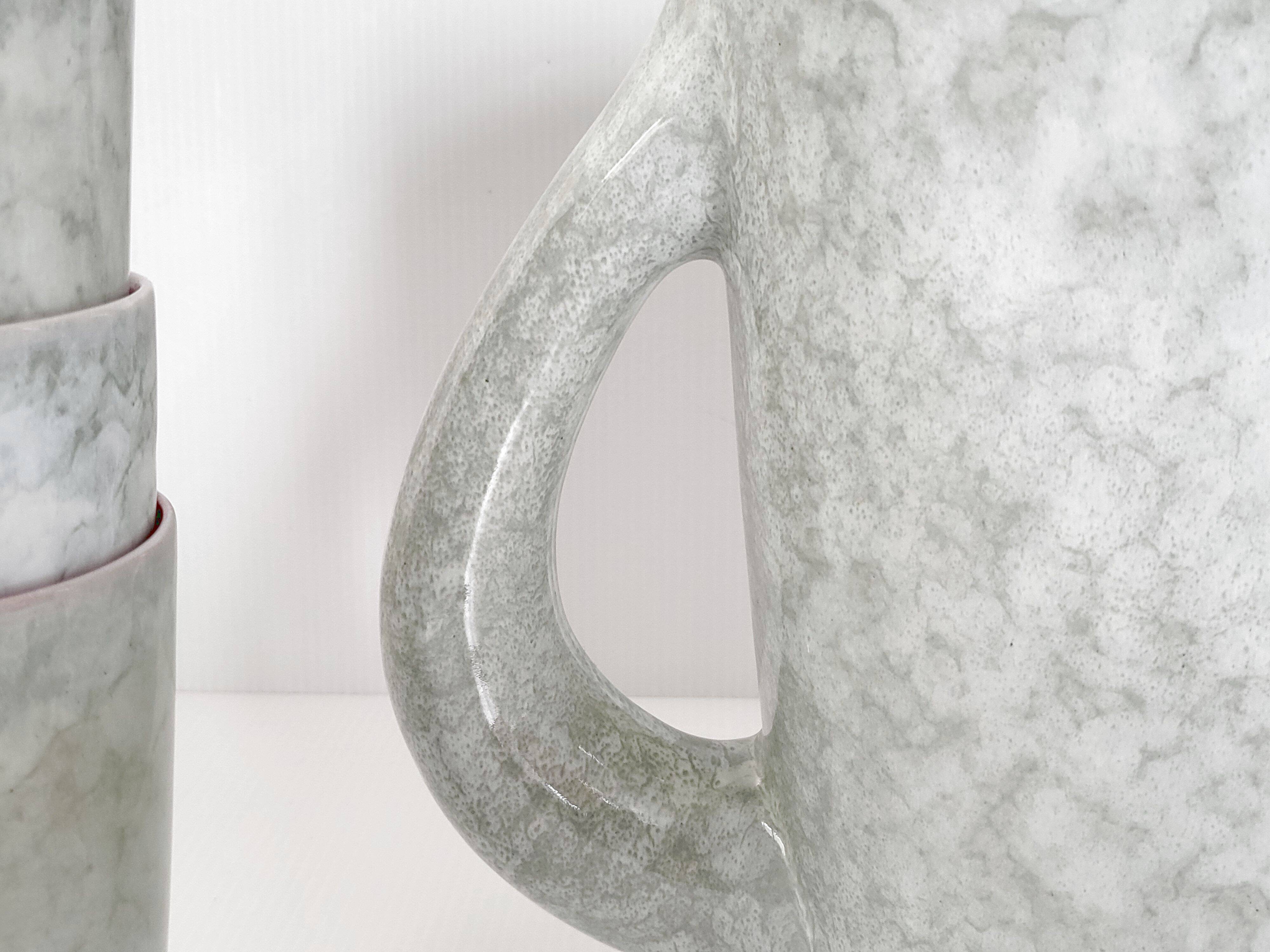 Pitcher service + 6 vintage glasses 1960