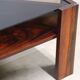 Table basse scandinave en palissandre et verre Mobelintarsia - 1960