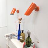2 orange wall lights from the 70s