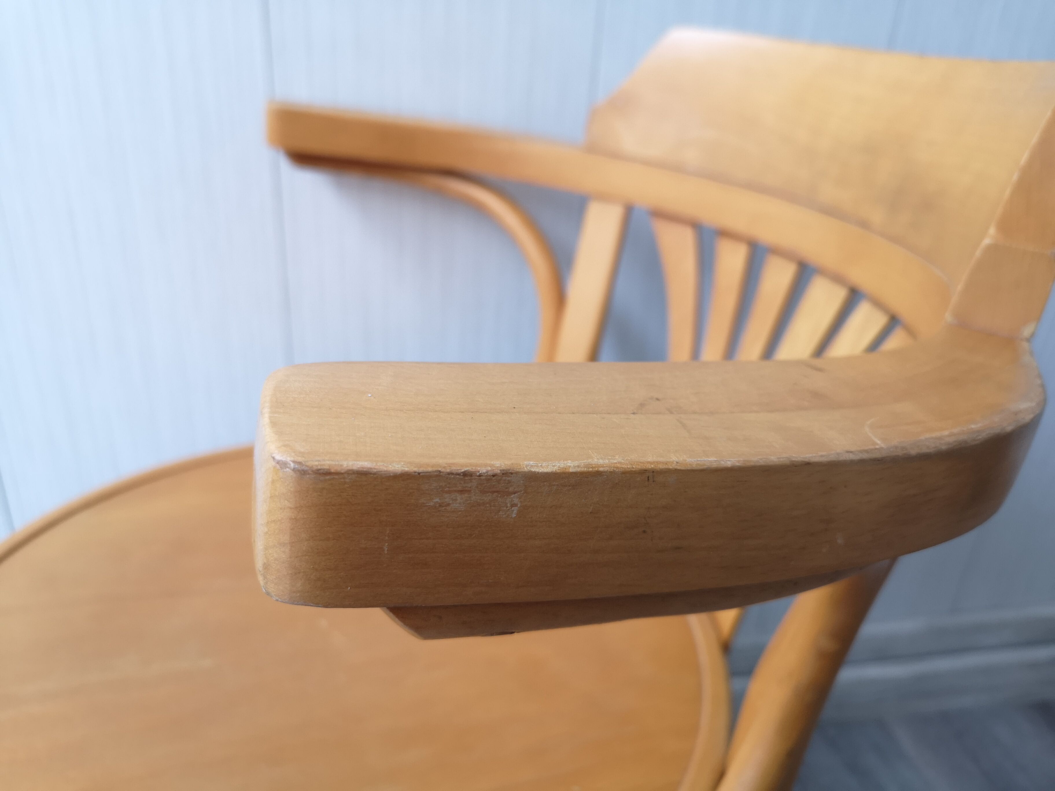 Wood swivel desk chair