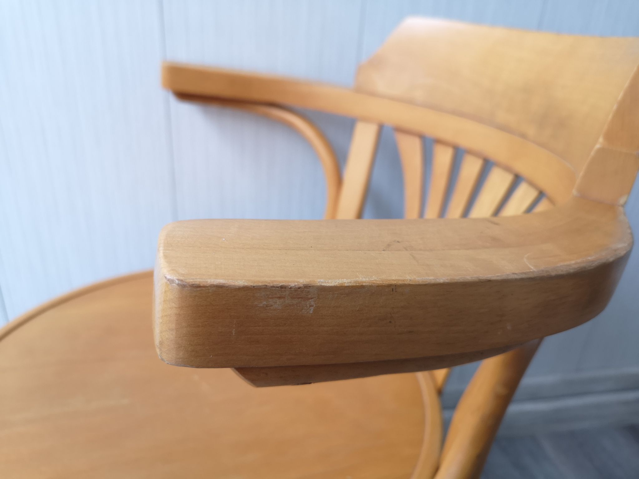 Wood swivel desk chair