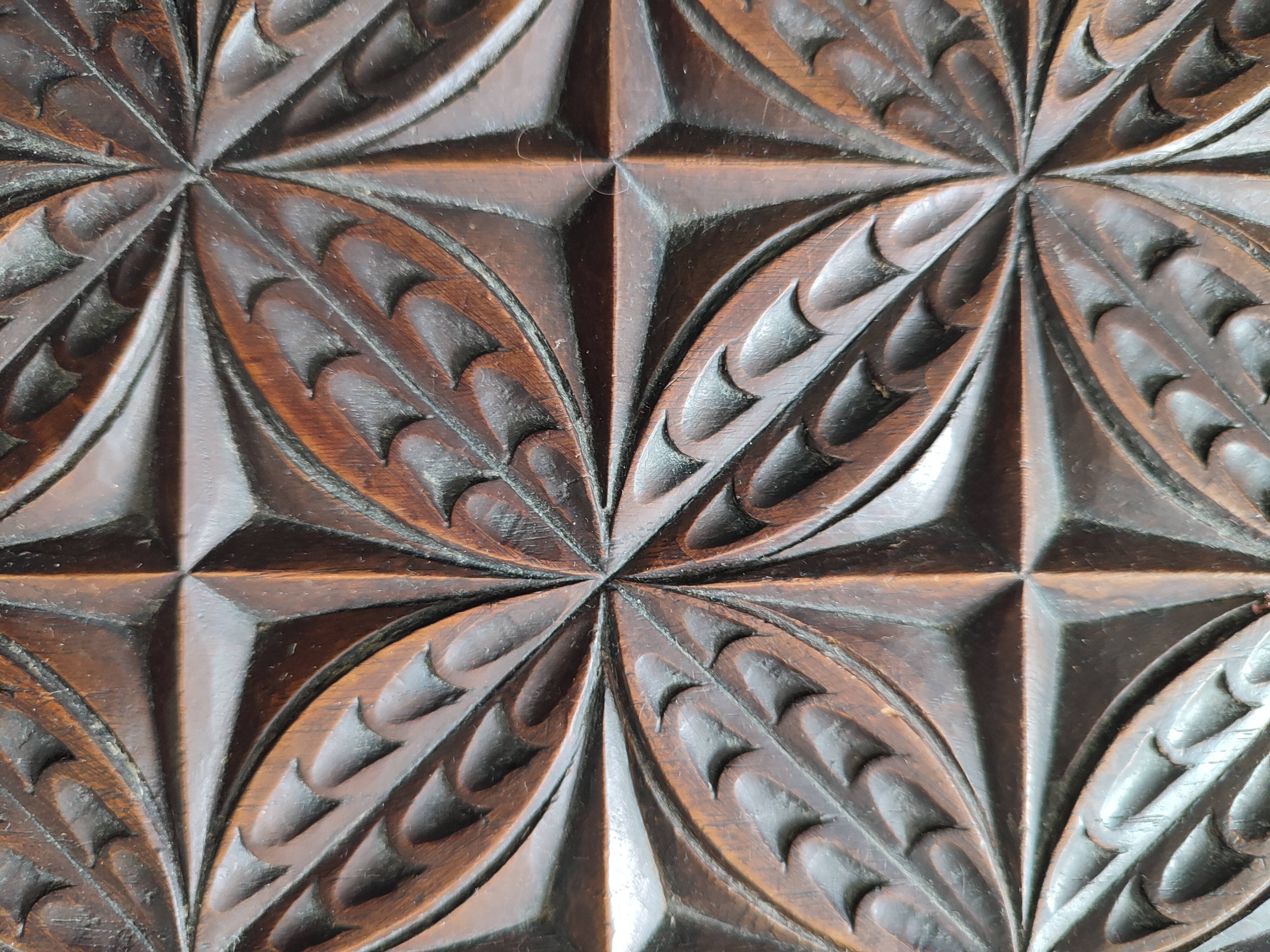 Small worker/sewing box in old carved wood