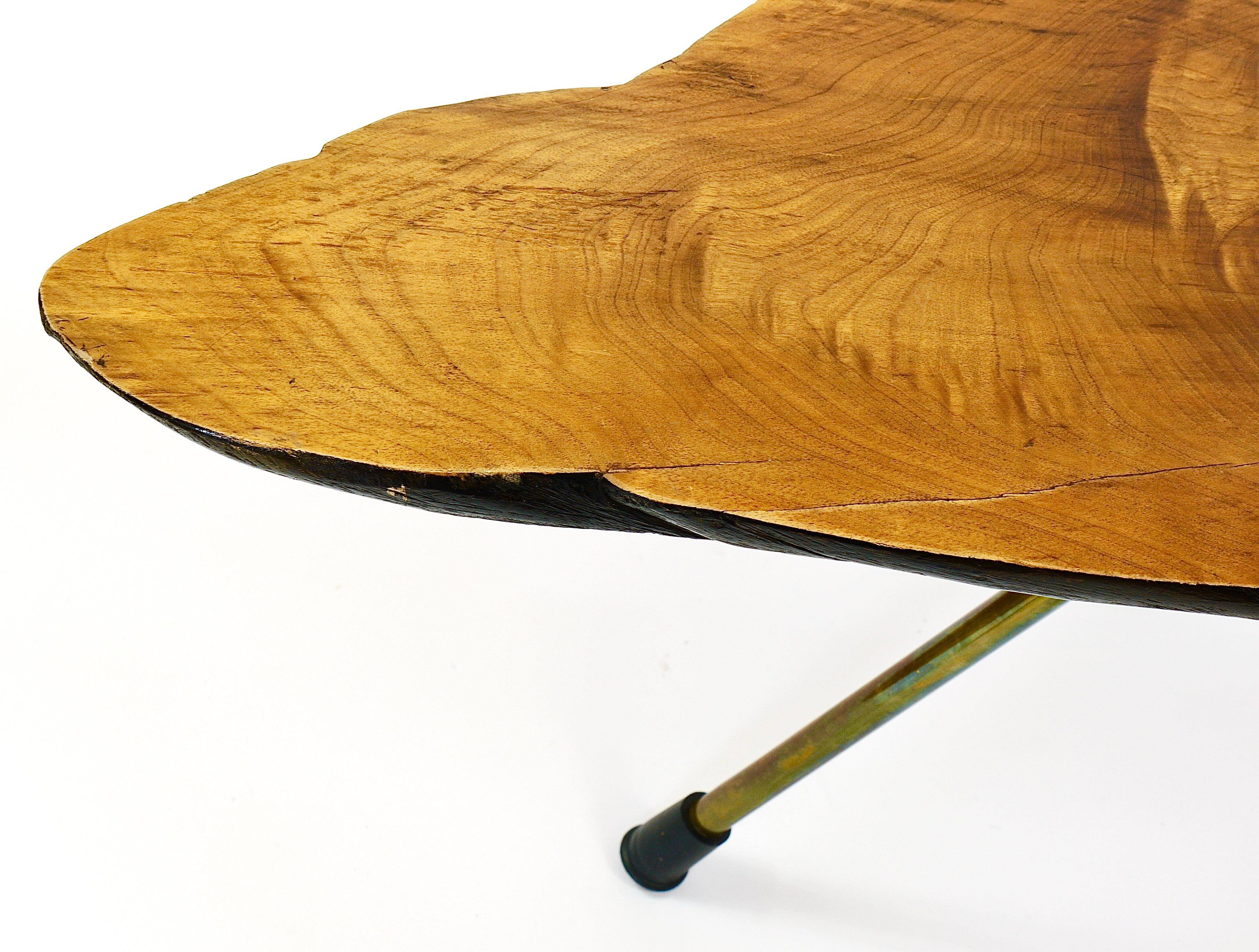 Original coffee table by Carl Aubock, large tree trunk in walnut from the mid-century, 1950s.