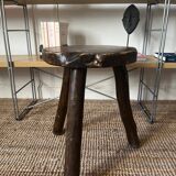 Brutalist wooden tripod stool