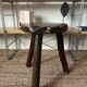 Brutalist wooden tripod stool