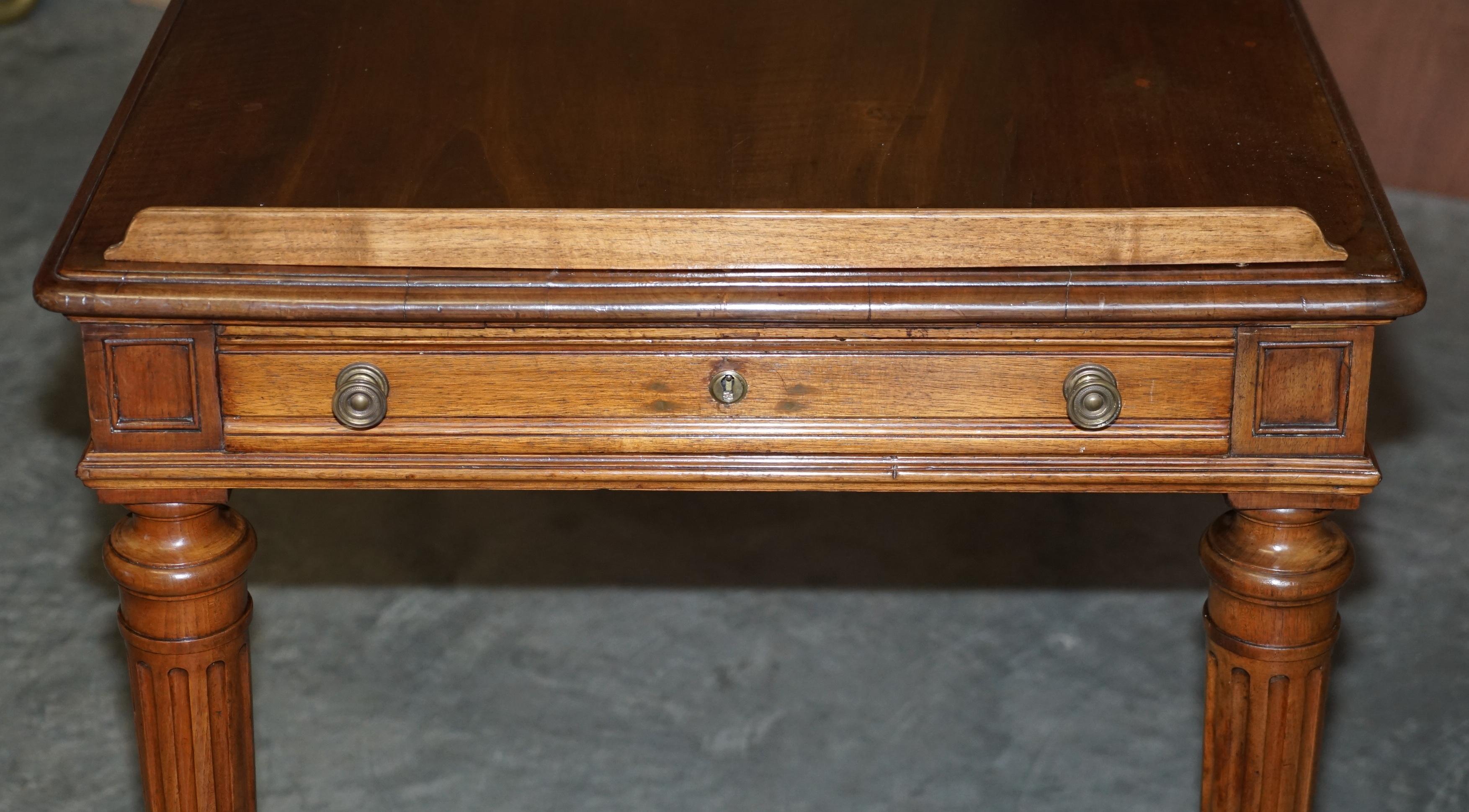 Table d'écriture bibliothèque antique circa 1860 avec pentes jumelles