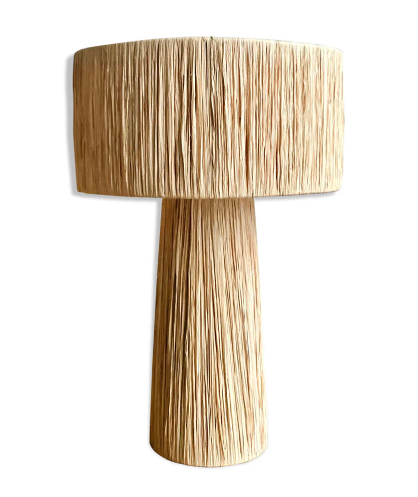 Minimalist rattan bedside lamp size L