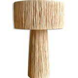 Minimalist raffia bedside table lamp size L