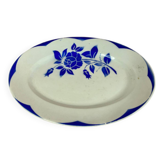 Plat Digoin Sarreguemines modèle Corsica bleu