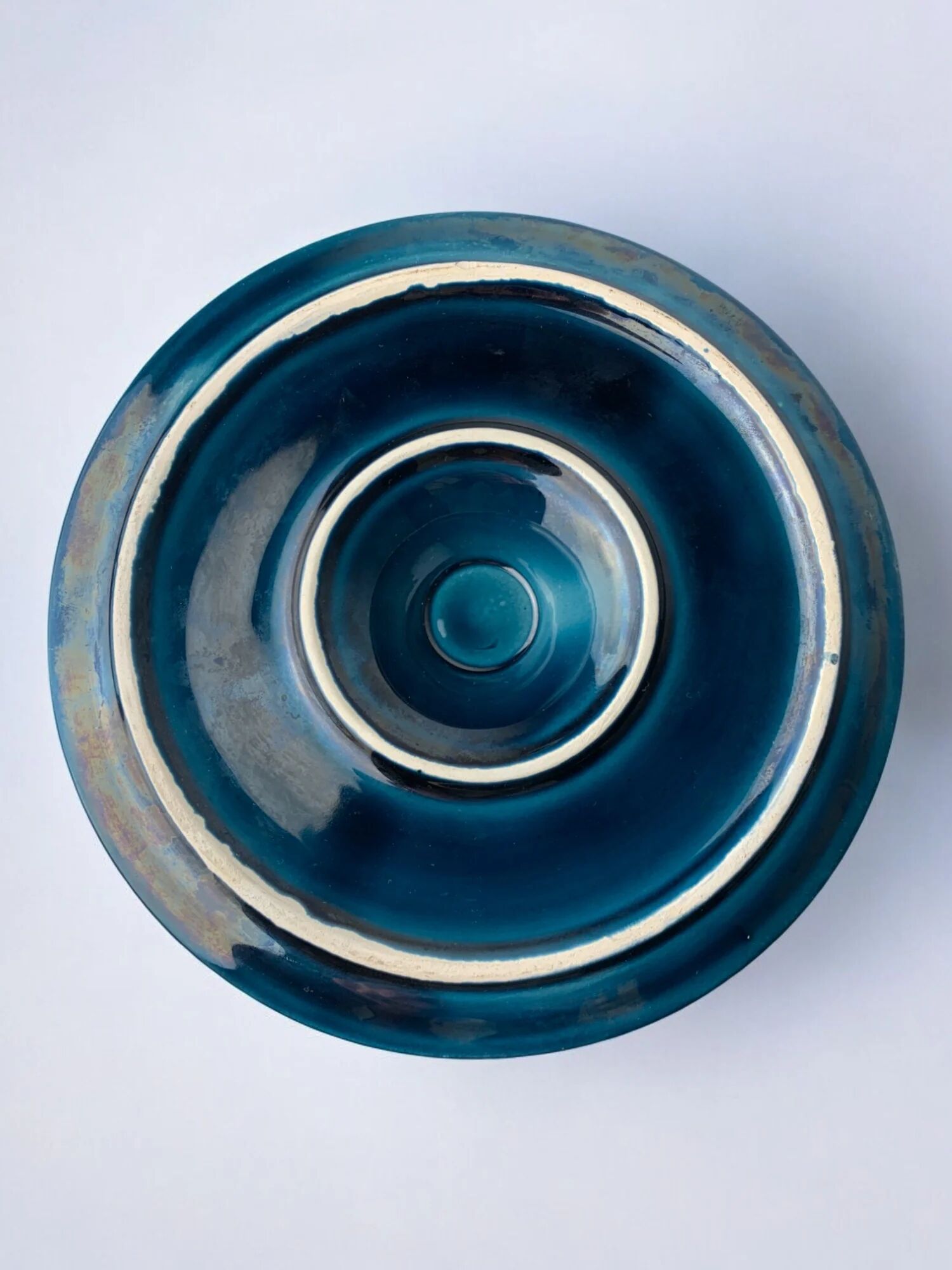Manises blue ceramic ashtray, Spain, 1970s