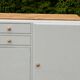 Renovated vintage buffet in Mado style – Celadon Libéron and natural wood – 13