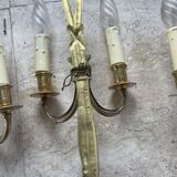 Louis XVI style bronze wall lights attributed to Henri Vian
