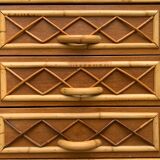 Armoire rotin et pieds compas 1960