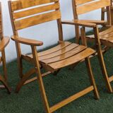4 vintage folding garden armchairs – French work 1970-80