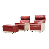 Dieter Rams Pair of Lounge Chairs + Ottoman 620 Series for Vitsoe 1962