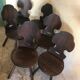 Set of 6 vintage brutalist solid wood chairs