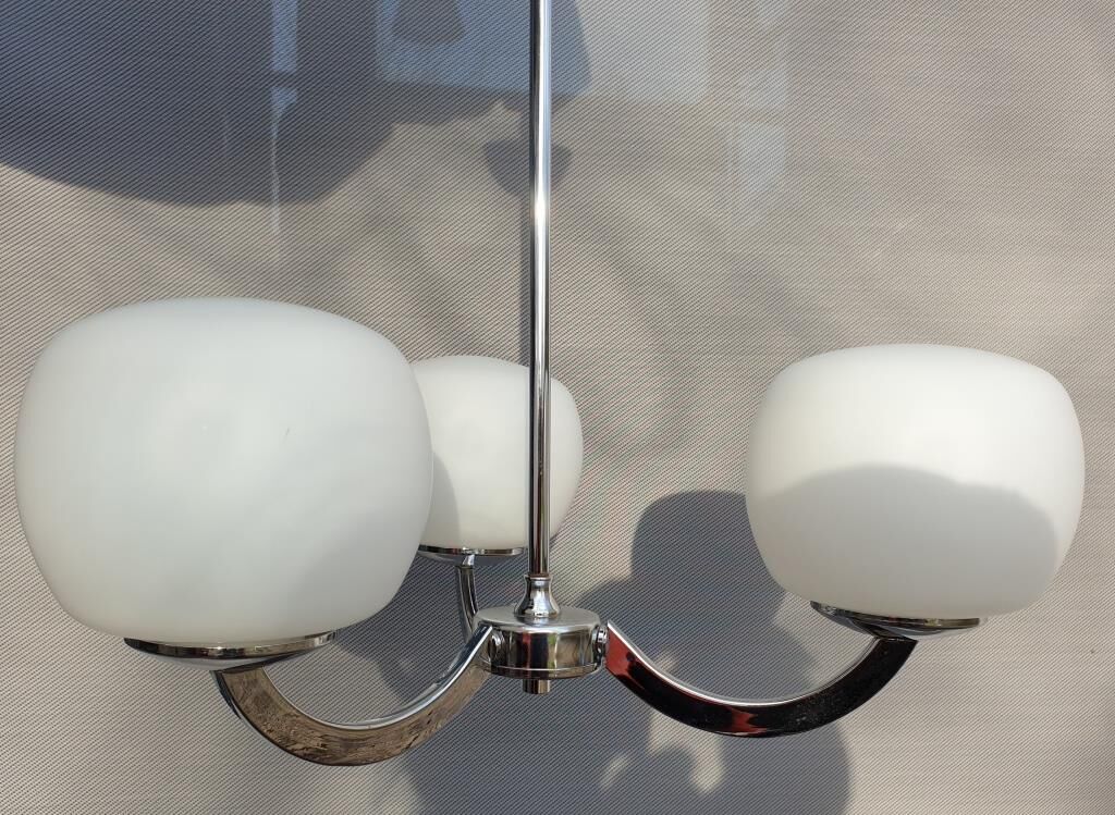 Sputnik 1970 triplet globes opal glass