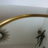 Plateau miroir rond en aluminium doré art deco années 40 50