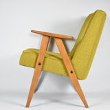 Fauteuil vintage polonais type 366 rénovation années 1960, moutarde