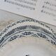 4 old flat plates iron earth blue earthenware mismatched