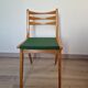 Scandinavian chair vintage beech and green vinyl