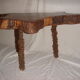 Mahogany table and 2 stools from 1970.