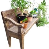 19th-century church pew, 245 cm long