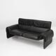 Iconic black leather DS-2011 sofa by De Sede, Switzerland ca. 1980