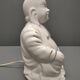 Seated Buddha lamp base ~ glazed and gold white ceramic ~ 80s