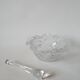 large Biot style bubbled glass mortar with pestle Design 1970