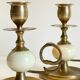 BOUGEOIRS Vintage Onyx Marble and Brass