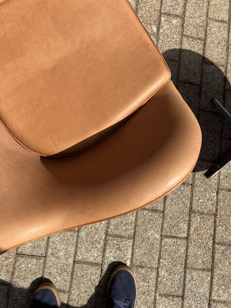 Fritz Hansen Egg Chair + Ottoman, Camel Cognac leder 1968 !!