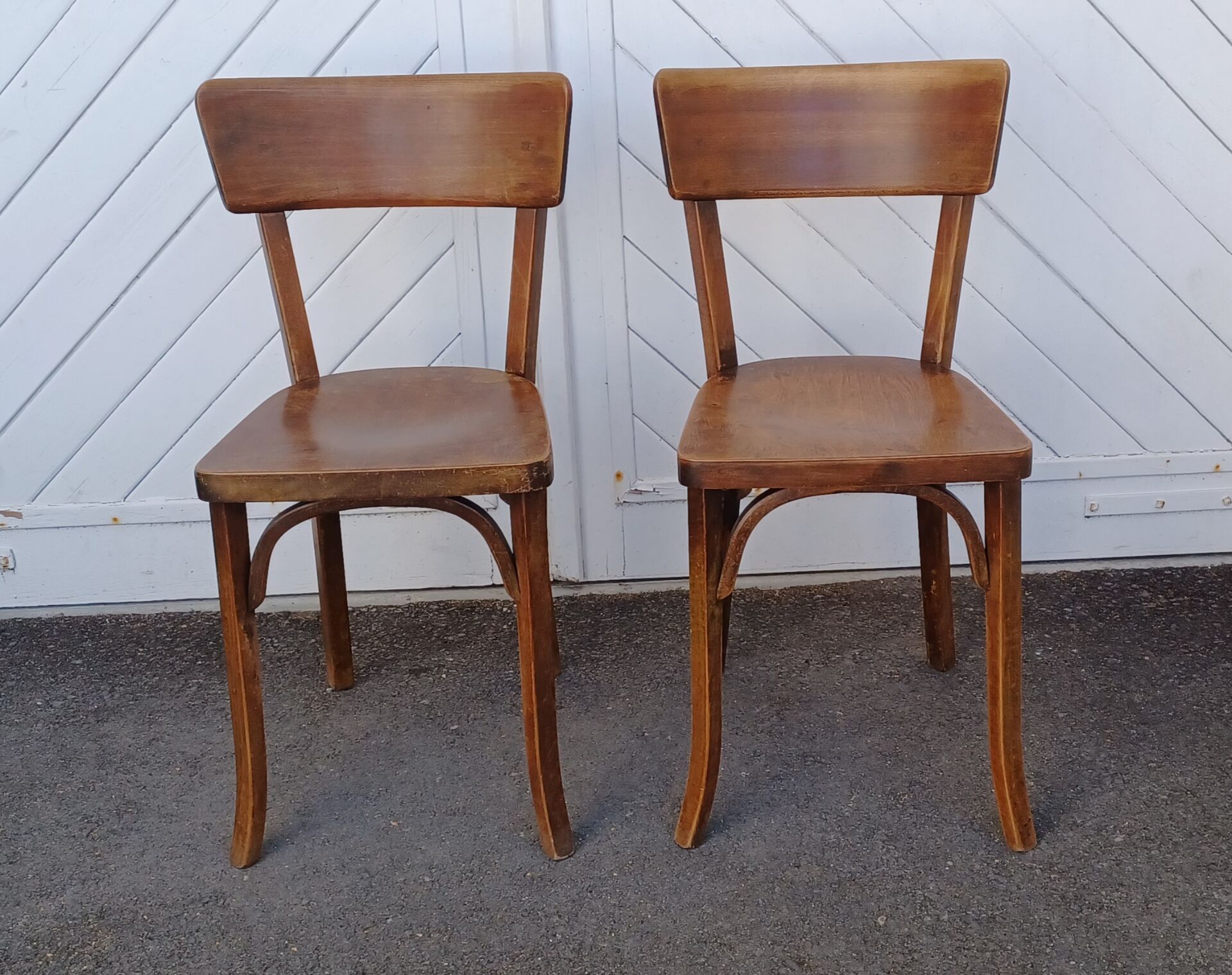 Pair of Baumann bistro chairs