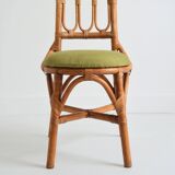 Pair of Italian high chairs in bamboo and rattan from the 1960s.