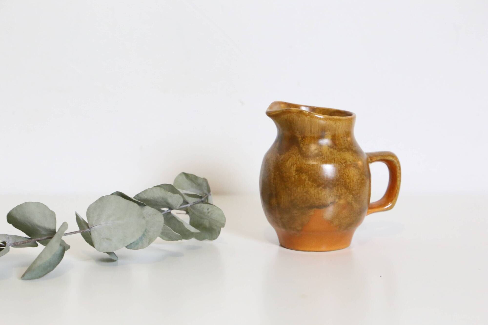 Stoneware milk pot, Henriot Quimper, made in France, vintage